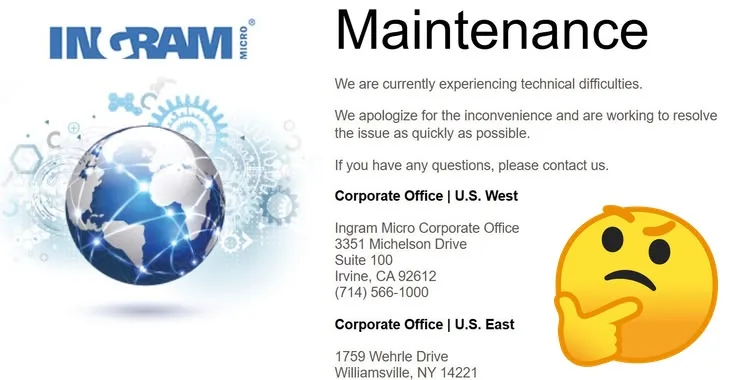 Technical difficulties or cyber attack? Ingram Micro’s website goes down just in time for the holiday weekend  – Graham Cluley