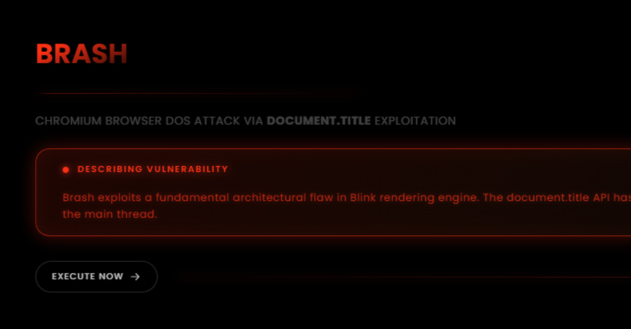 AttackFeed by Joe Wagner | New "Brash" Exploit Crashes Chromium Browsers Instantly with a Single Malicious URL  - The Hacker News