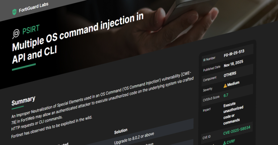 AttackFeed by Joe Wagner | Fortinet Warns of New FortiWeb CVE-2025-58034 Vulnerability Exploited in the Wild  - The Hacker News