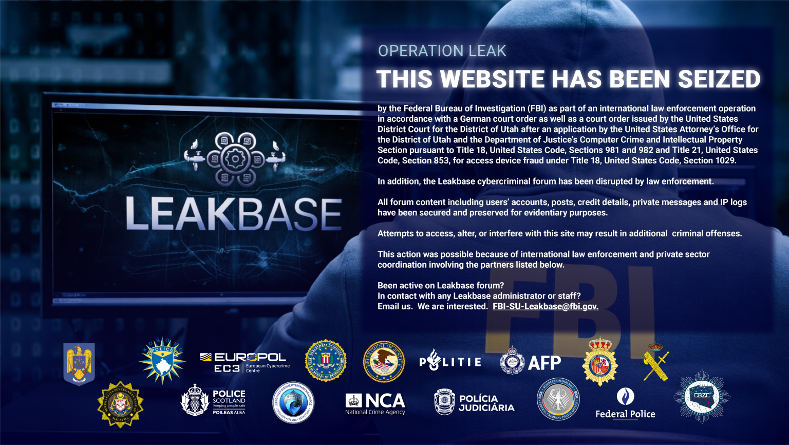 Authorities from 14 countries shut down major cybercrime forum LeakBase  – CyberScoop