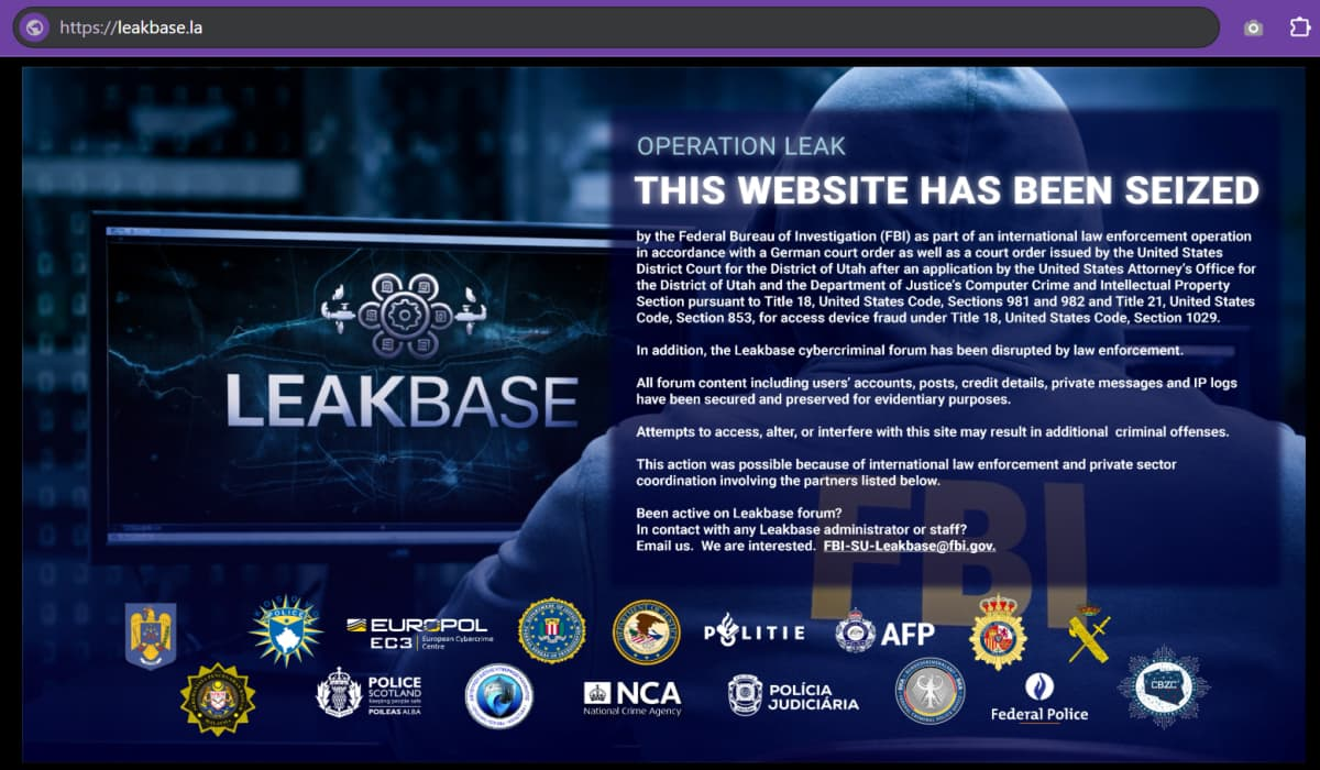 LeakBase Cybercrime and Hacker Forum Seized  – Hackread – Cybersecurity News, Data Breaches, AI and More