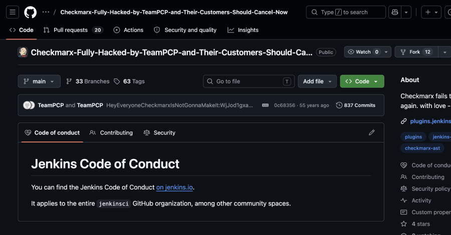 TeamPCP Compromises Checkmarx Jenkins AST Plugin Weeks After KICS Supply Chain Attack  – The Hacker News