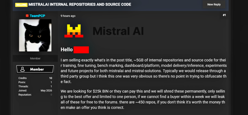 TeamPCP Claims Sale of Mistral AI Repositories Amid Mini Shai-Hulud Attack  – Hackread – Cybersecurity News, Data Breaches, AI and More